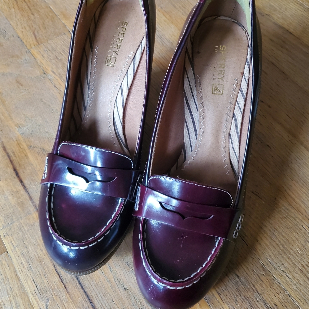 Sperry Mahogany Wedge Pumps